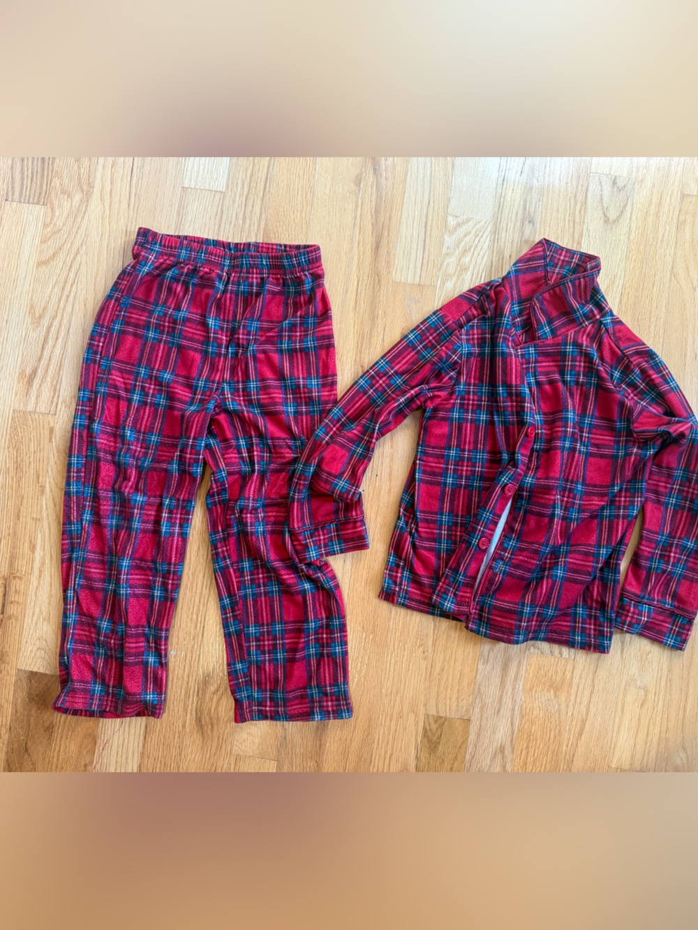Macy’s Holiday Family PJ red tartan plaid size XS 4-5